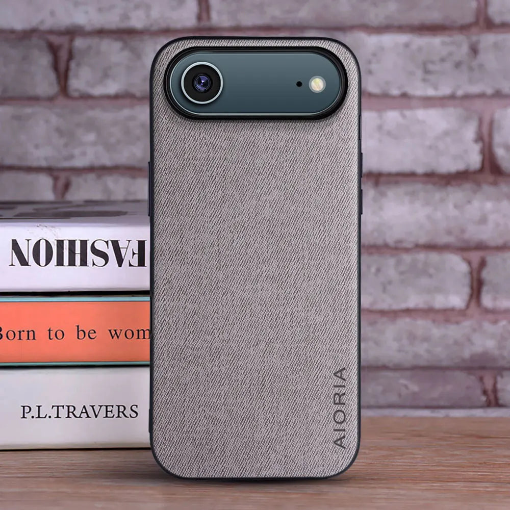 Luxury Textile Leather Case for iPhone 17 Pro Max - Fashionable Protective Cover