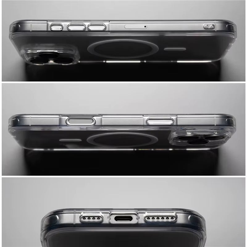 Crystal Transparent for Magsafe Magnetic Case for Iphone 17 17Pro 17 Pro Max 17 Air Clear Shockproof for Wireless Charge Cover