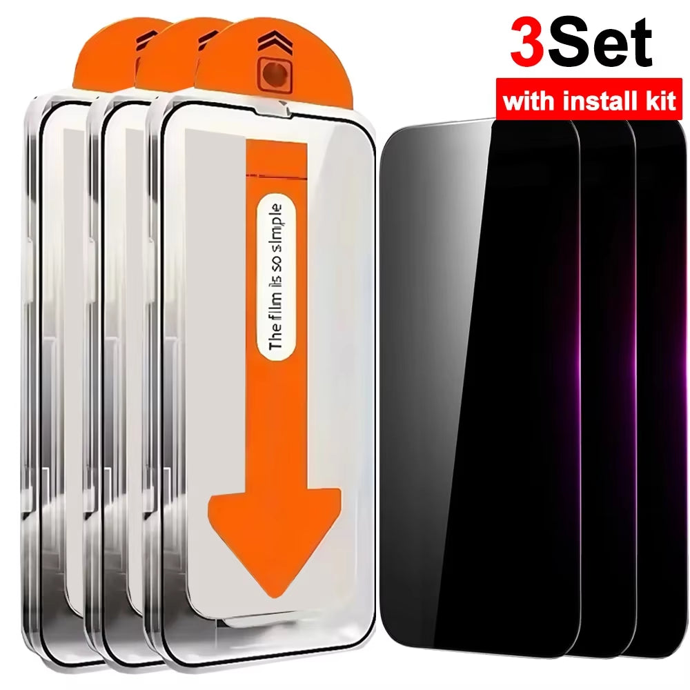 Anti Spy Tempered Glass for Iphone 17/17 Air/17 Pro/17Promax 9H Hardness Case Friendly Screen Protector with Easy to Install Kit