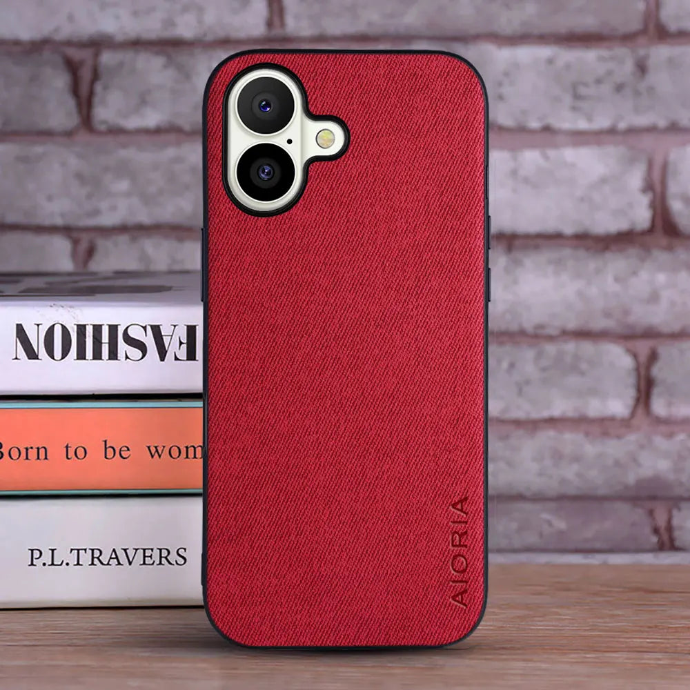 Luxury Textile Leather Case for iPhone 17 Pro Max - Fashionable Protective Cover