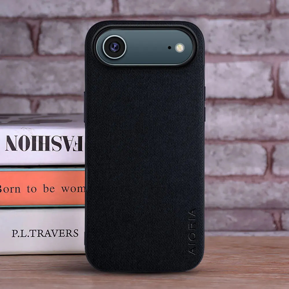 Luxury Textile Leather Case for iPhone 17 Pro Max - Fashionable Protective Cover