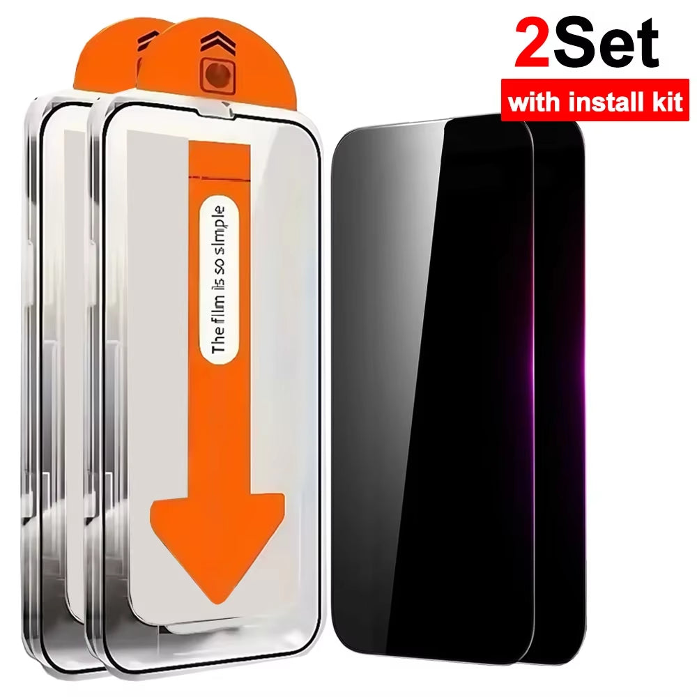 Anti Spy Tempered Glass for Iphone 17/17 Air/17 Pro/17Promax 9H Hardness Case Friendly Screen Protector with Easy to Install Kit